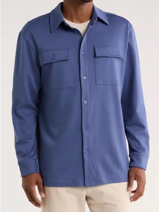 90 Degree By Reflex Other - 90 degree by reflex • NWT  Blue Button-Up Utility Shirt Jacket PTP 23”